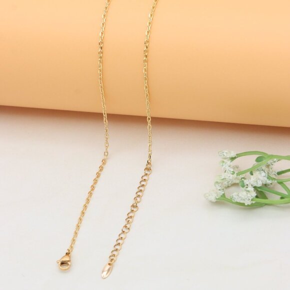 Rose Gold Pendant Necklace with Purple Stone & Extender, XPNL0398 - Picture 10 of 13